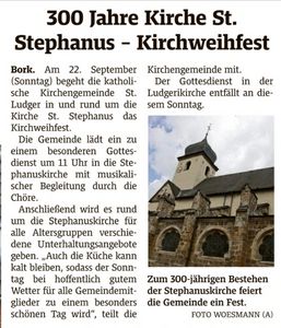  300-jähriges Kirchweihjubiläum St. Stephanus