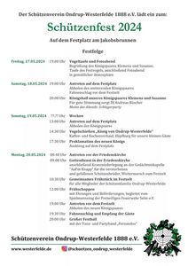 Schützenfest Ondrup Westerfelde 17.05.2024 – 20.05.2024